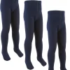 Kids * 3 Pairs Girls Cotton Rich Tights - Navy