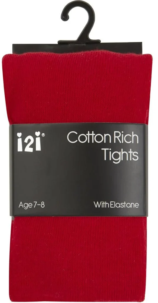 Kids * 3 Pairs Girls Cotton Rich Tights - Red
