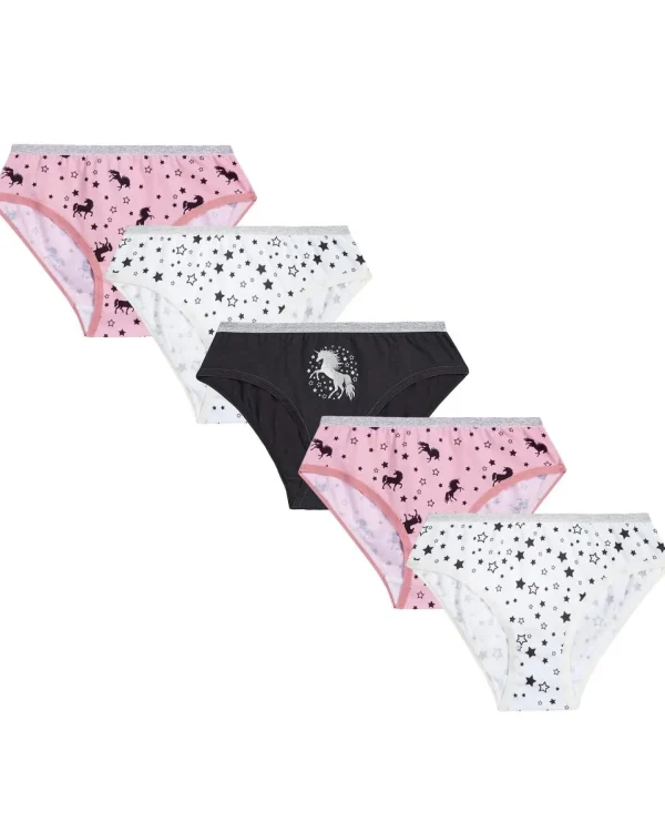 Kids 4Kidz 5 Pairs Girls Starry Unicorn Cotton Knickers