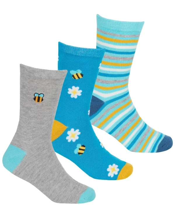 Kids PandaStick 6 Pairs Kids Bamboo Bee & Floral Socks