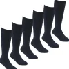 Kids * 6 Pairs Kids Bamboo Knee High Socks - Navy