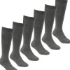 Kids * 6 Pairs Kids Bamboo Knee High Socks - Grey
