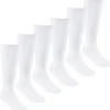 Kids * 6 Pairs Kids Bamboo Knee High Socks - White