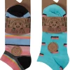 Kids PandaStick 6 Pairs Kids Bamboo Trainer Socks - Geo Print