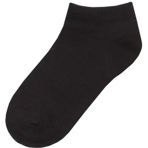 Kids PandaStick 6 Pairs Kids Bamboo Trainer Socks - Black