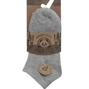 Kids PandaStick 6 Pairs Kids Bamboo Trainer Socks - Grey