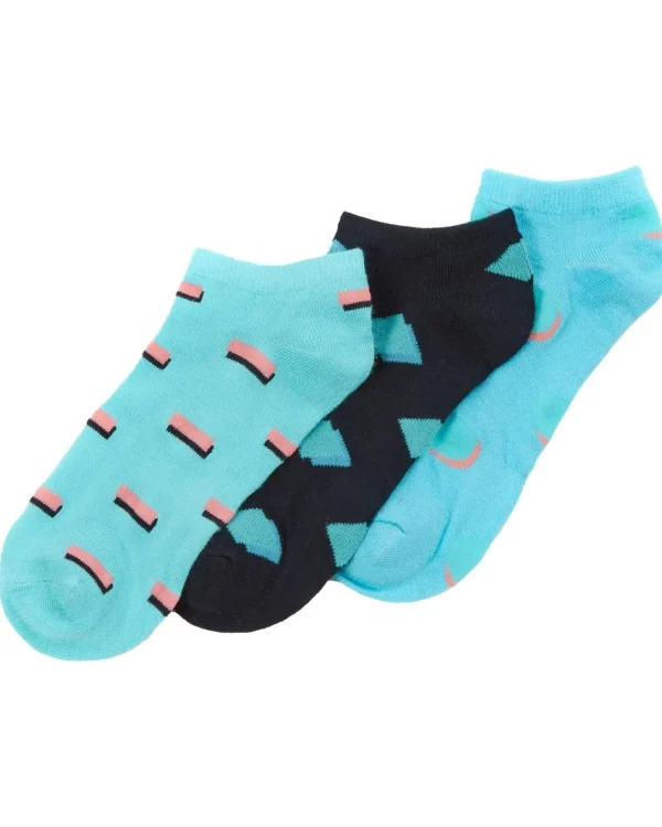 Kids PandaStick 6 Pairs Kids Bamboo Trainer Socks - Geo Print