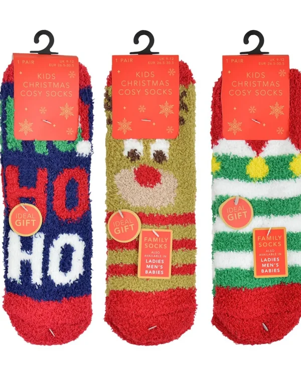Kids * 3 Pairs Kids Christmas Cosy Socks
