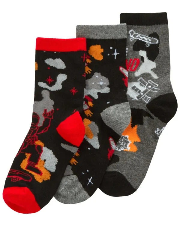 Kids * 6 Pairs Kids Gaming & Space Ankle Socks