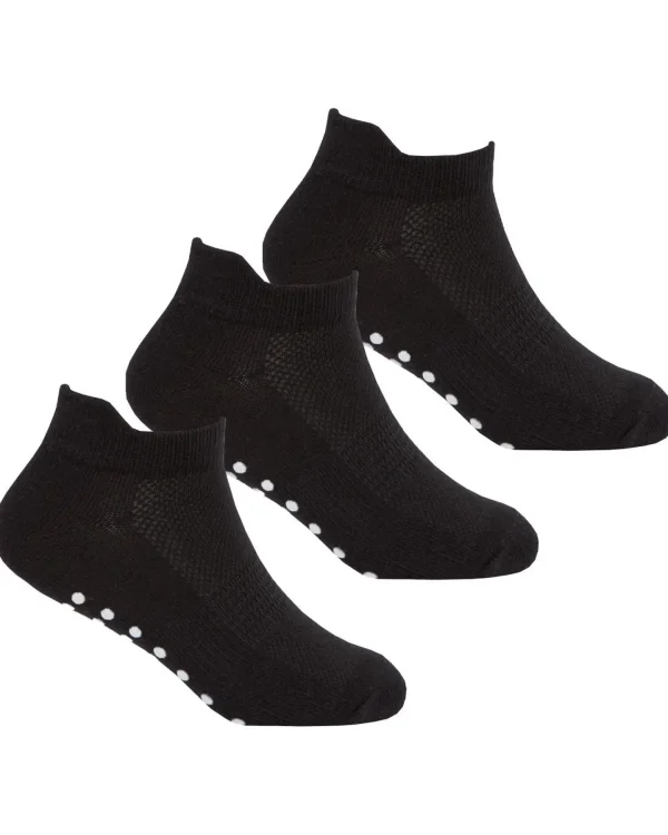 Kids RedTag 6 Pairs Kids Grip Sole Trainer Socks - Black/Pink