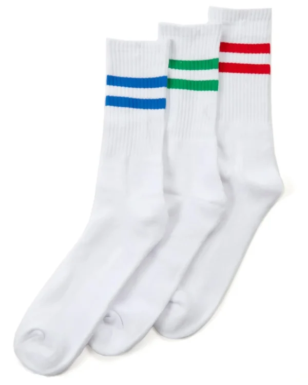 Kids Street Essentials 6 Pairs Kids Ribbed Stripe Sport Socks