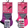 Kids RedTag 6 Pairs Kids Sport Trainer Socks - Pink/Purple