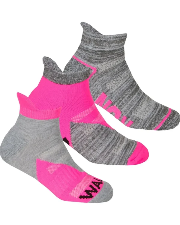 Kids RedTag 6 Pairs Kids Sport Trainer Socks - Pink/Purple