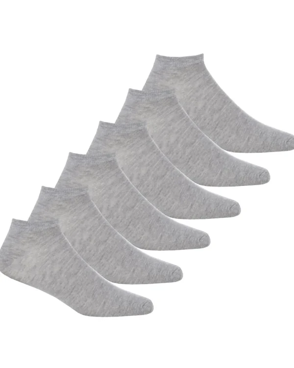 Men * 6 Pairs Mens Bamboo Trainer Socks - Grey