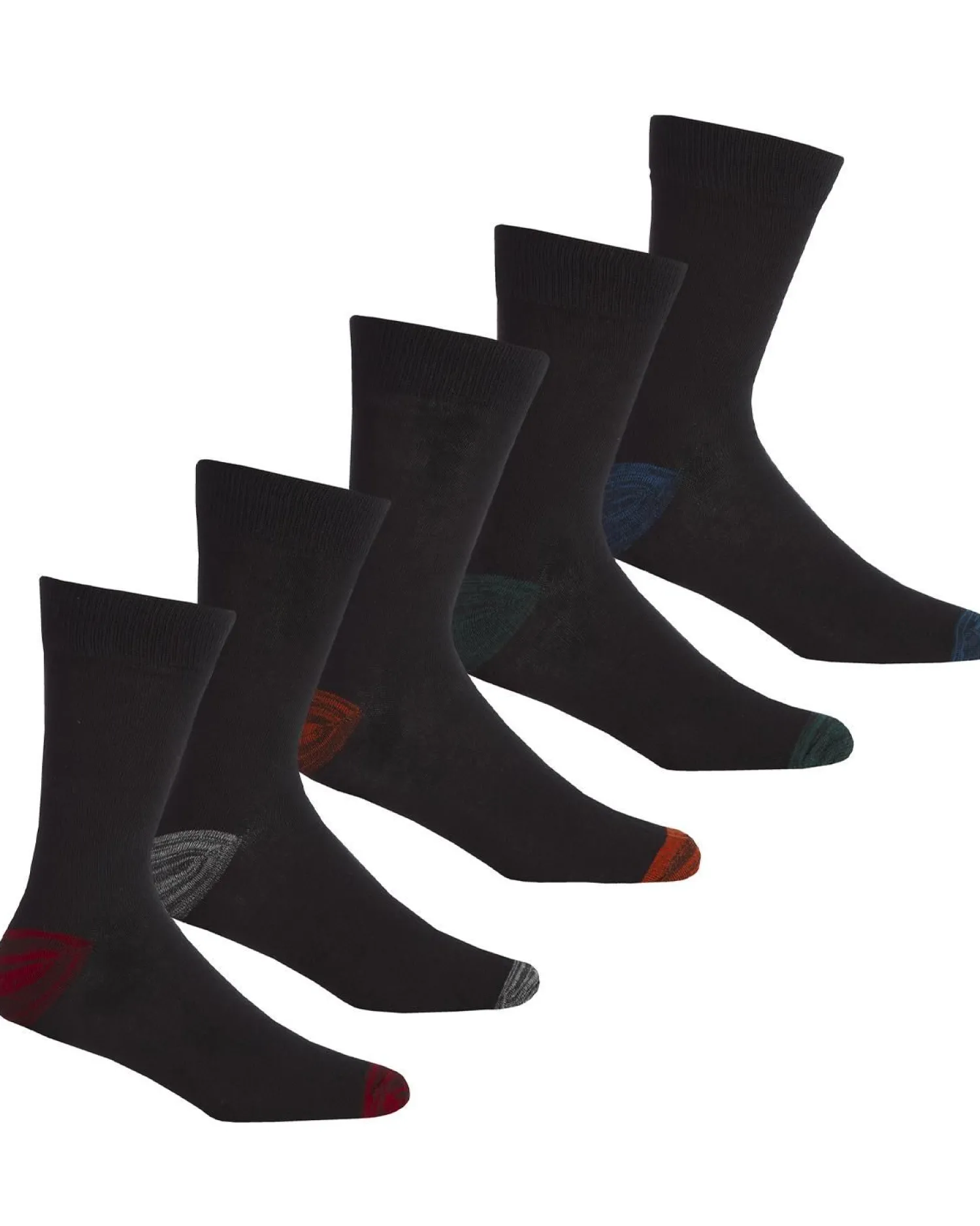 pairs_mens_marl_heel__to_1-1.webp Men Pierre Roche 5 Pairs Mens Marl Heel & Toe Socks - Dark Mix