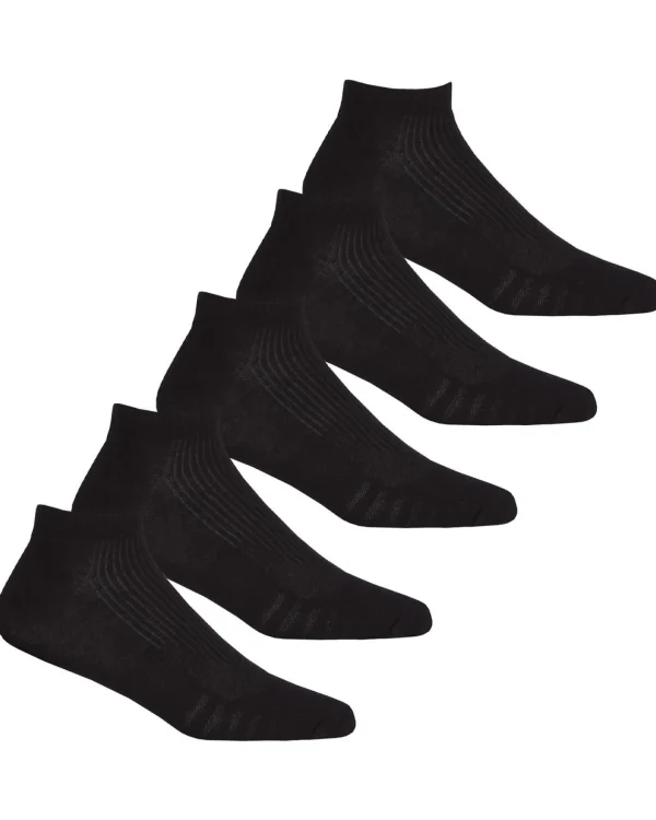 Men * 5 Pairs Mens Sport Trainer Socks - Black