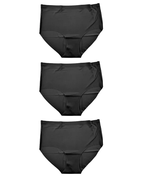 Anucci Knickers | 3 Pairs Seamless No Vpl Full Briefs - Black