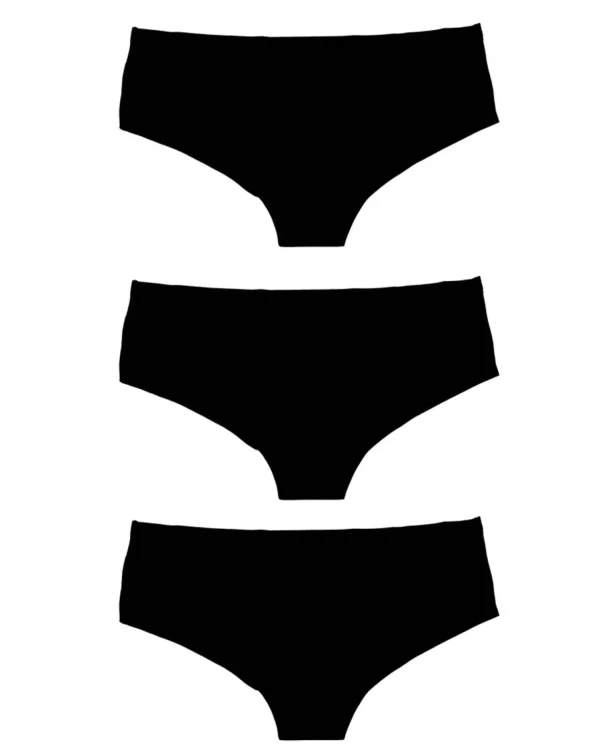 Anucci Knickers | 3 Pairs Seamless No Vpl Shorty Knickers - Black