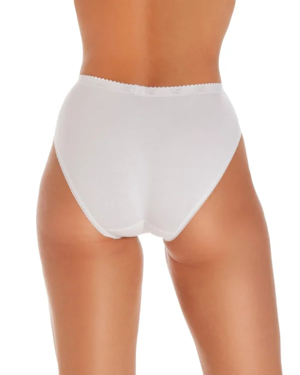Wysteria Lane Knickers | 3 Pairs High Leg Lace Brief - White
