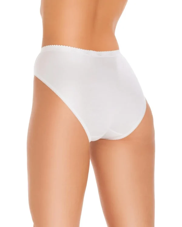 Wysteria Lane Knickers | 3 Pairs High Leg Lace Brief - White