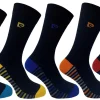 Men Pierre Cardin Mens 5 Pack Dress Socks - Black Stripe