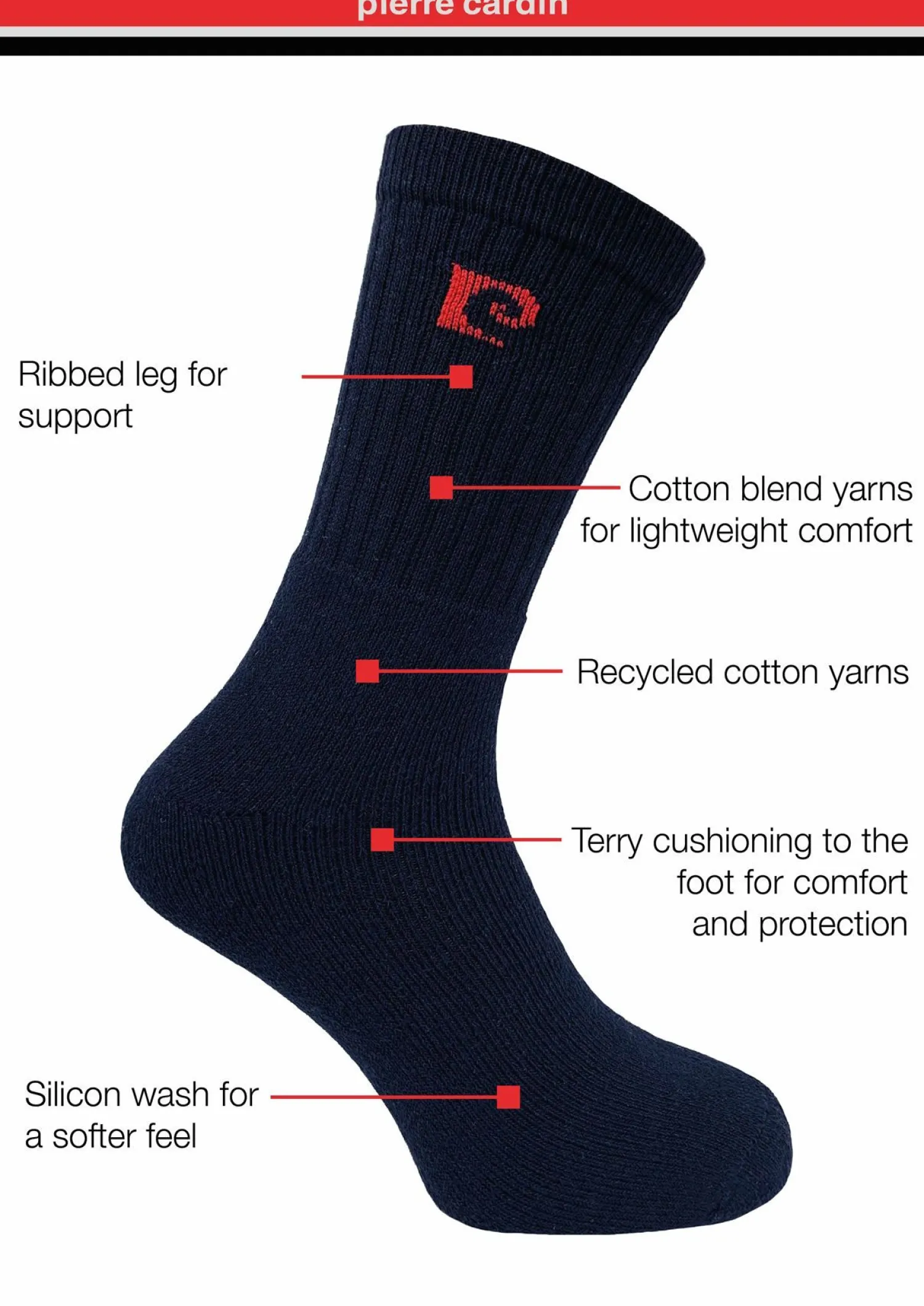 pierre_cardin_mens__pack__2-14.webp Men Pierre Cardin Mens 4 Pack Active Socks - Blue