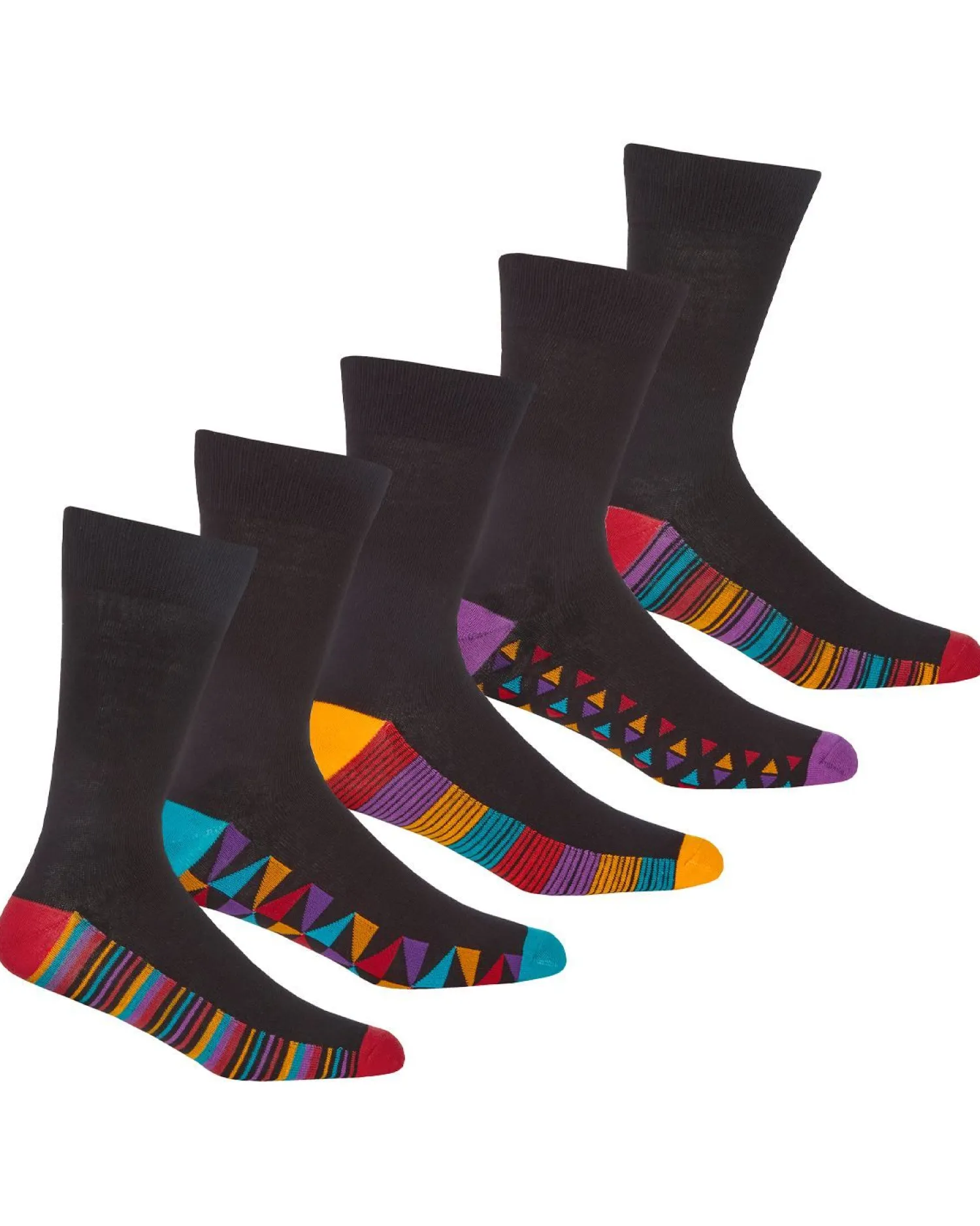 pierre_roche_mens__pack_p_0.webp Men Pierre Roche Mens 10 Pack Patterned Footbed Socks
