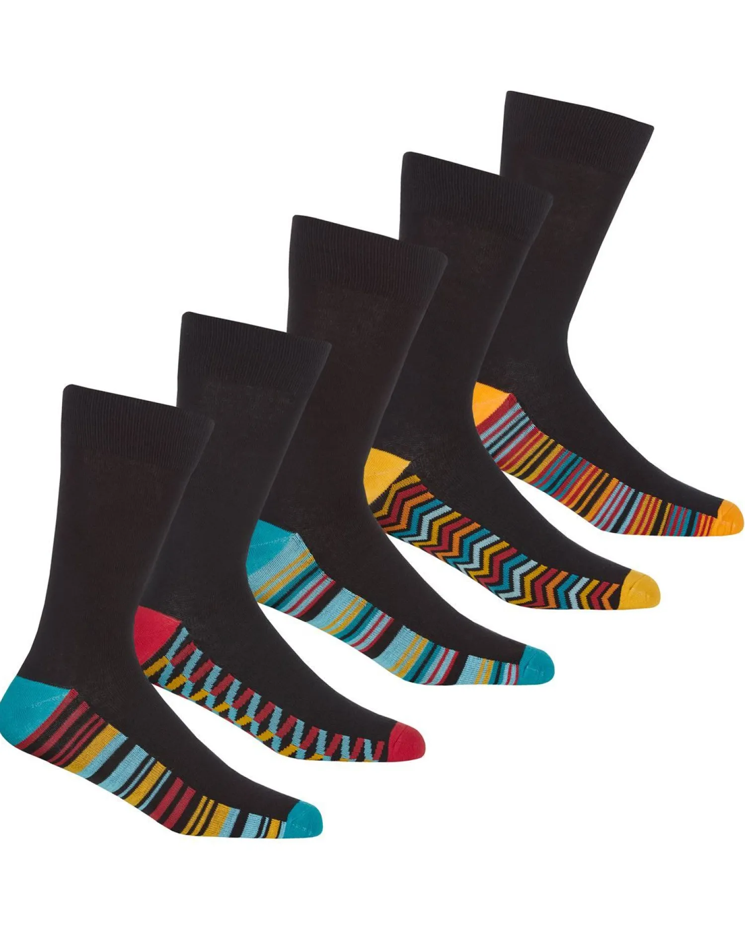pierre_roche_mens__pack_p_2.webp Men Pierre Roche Mens 10 Pack Patterned Footbed Socks