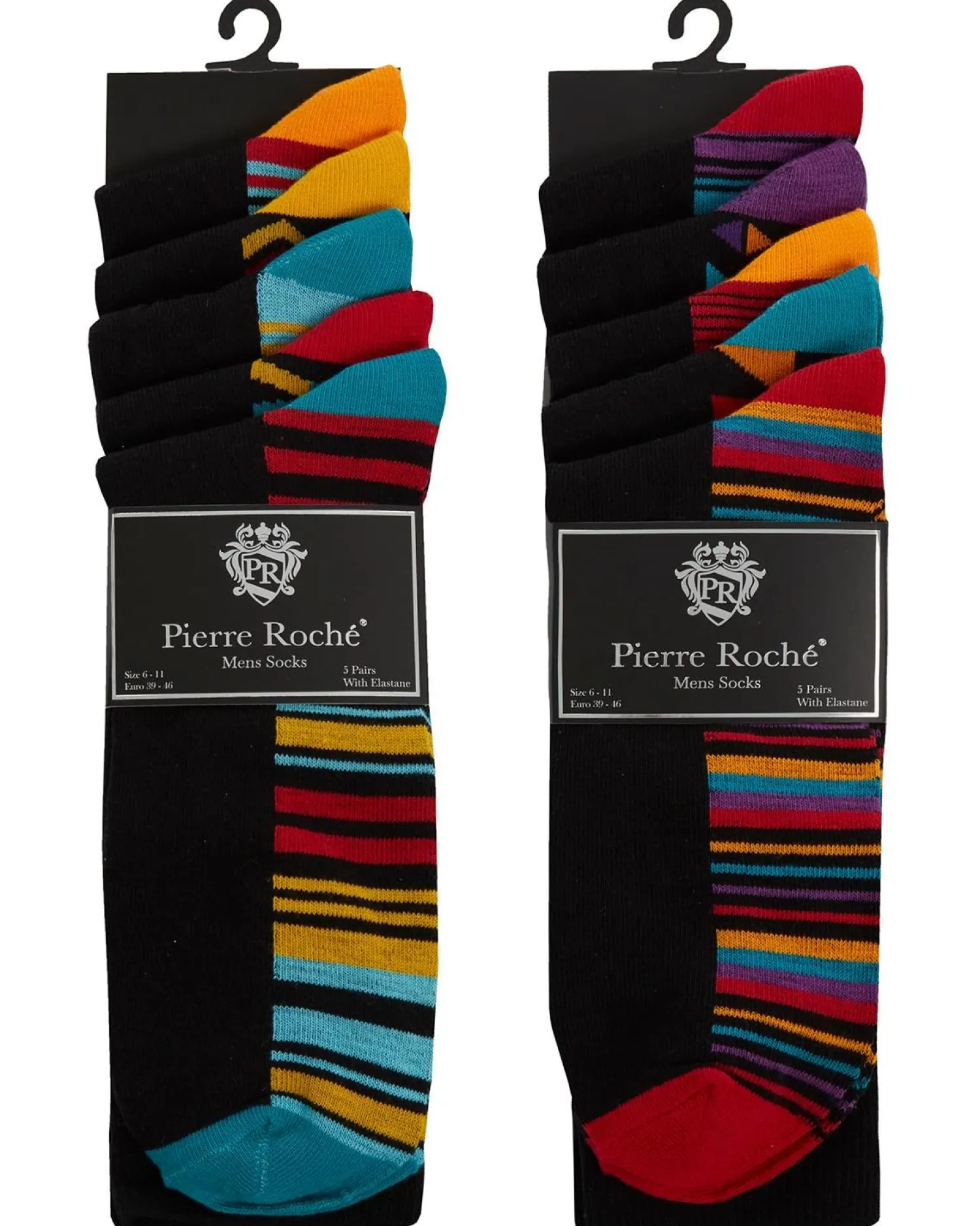 pierre_roche_mens__pack_p_3.webp Men Pierre Roche Mens 10 Pack Patterned Footbed Socks