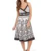 Pistachio Dresses | Black Floral Cross Over Cotton Dress