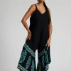 Pistachio Trousers | Black Paisley Summer Sleeveless Romper