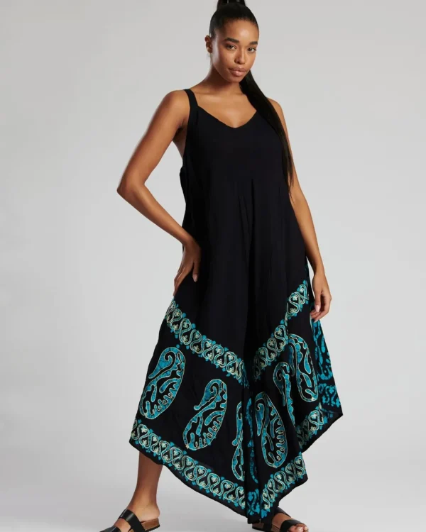 Pistachio Trousers | Black Paisley Summer Sleeveless Romper