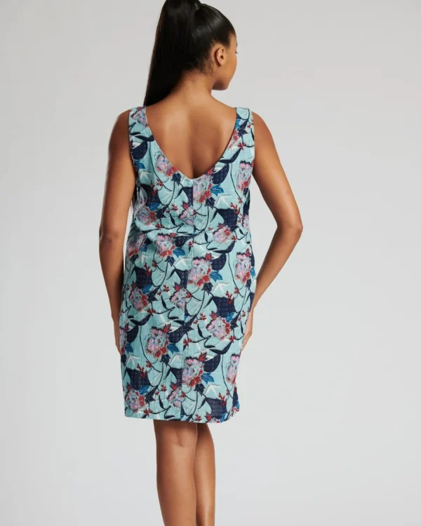 Pistachio Dresses | Blue Floral Sleeveless Shift Dress