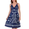 Pistachio Dresses | Navy Embroidered Cotton Summer Dress