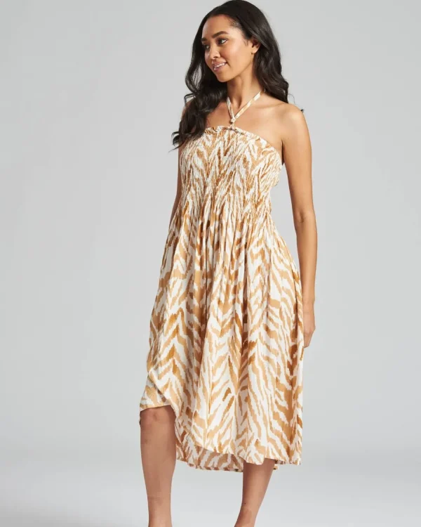 Pistachio Dresses | Neutral Chevron 3 Way Bandeau Dress