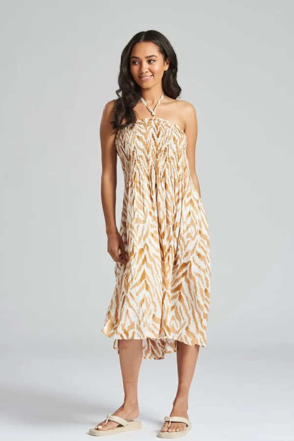 Pistachio Dresses | Neutral Chevron 3 Way Bandeau Dress