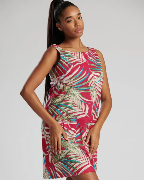 Pistachio Dresses | Pink Palm Sleeveless Shift Dress