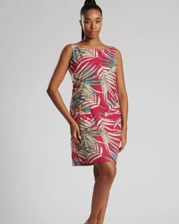 Pistachio Dresses | Pink Palm Sleeveless Shift Dress