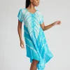 Pistachio Dresses | Short Sleeve Tie Dye Dress - Turquoise