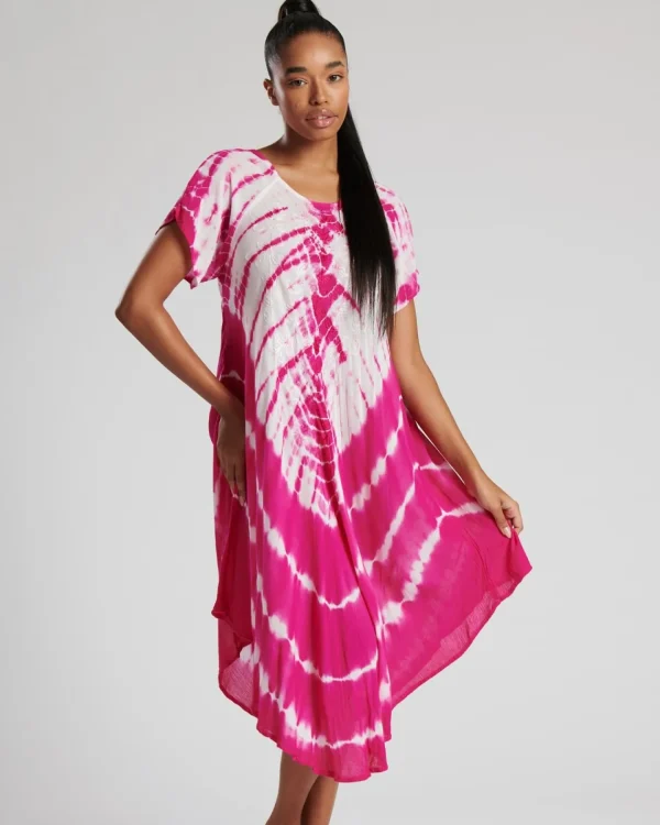 Pistachio Dresses | Short Sleeve Tie Dye Dress - Pink