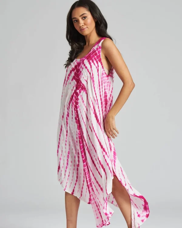 Pistachio Dresses | Tie Dye Summer Dress - Hot Pink