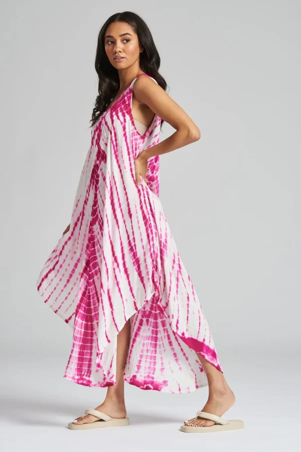Pistachio Dresses | Tie Dye Summer Dress - Hot Pink