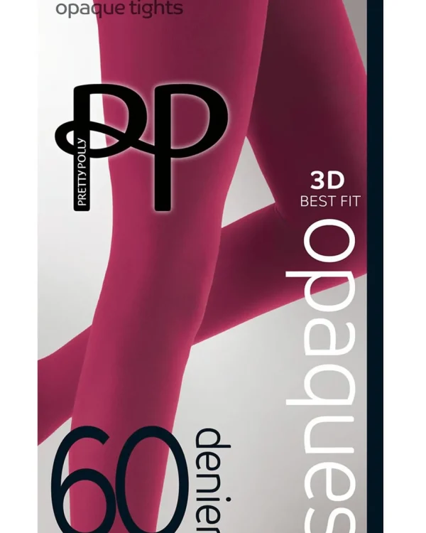 Pretty Polly Tights | 60 Denier Coloured Opaque Tights - Cranberry