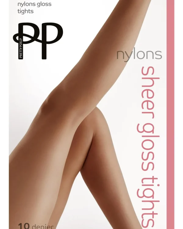 Pretty Polly Tights | 10 Denier Sheer Gloss Tights - Barely Black