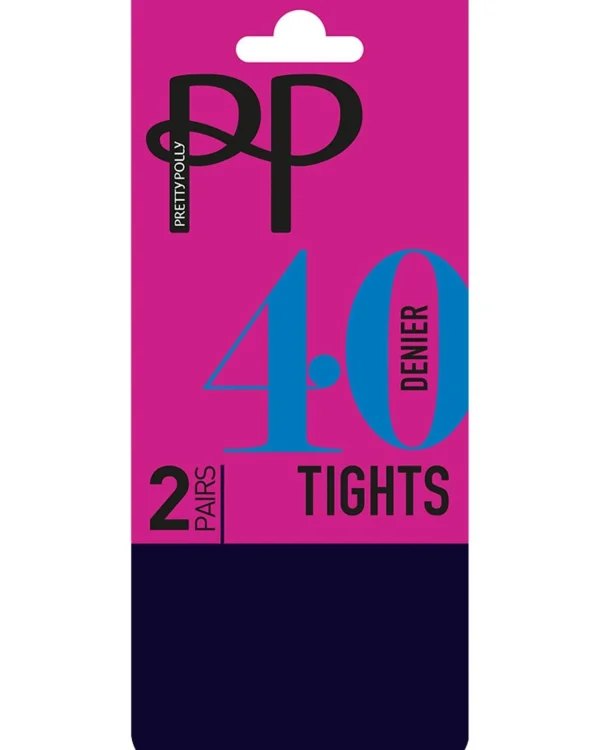 Pretty Polly Tights | 2 Pack 40 Denier Tights - Navy