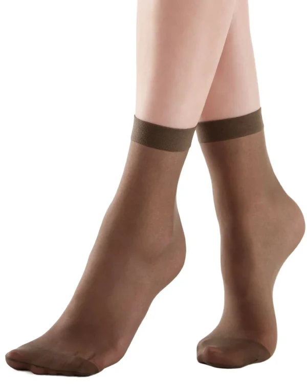 Pretty Polly Socks | 3 Pack Comfort Top Ankle Highs - Barely Black