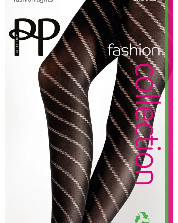 Pretty Polly Tights | Black Spiral Pattern Tights