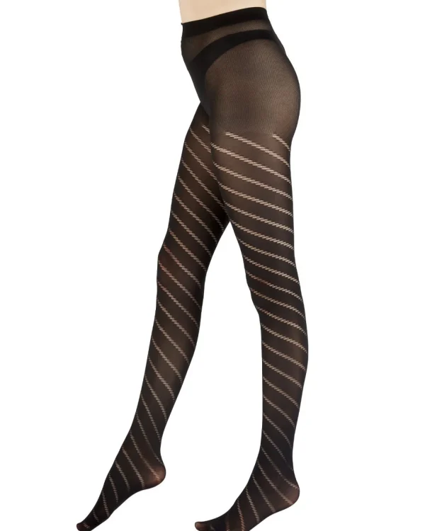 Pretty Polly Tights | Black Spiral Pattern Tights
