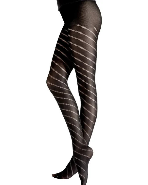 Pretty Polly Tights | Black Spiral Pattern Tights
