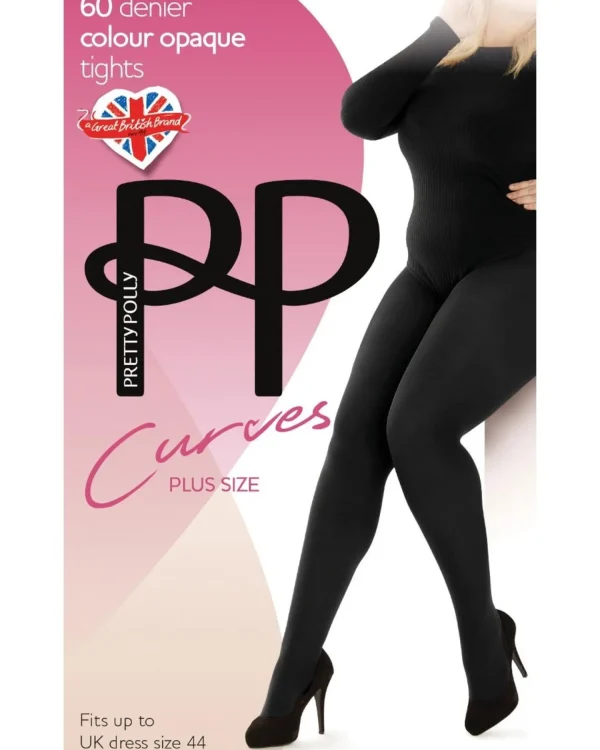 Pretty Polly Tights | Curves 60 Denier Opaque Tights - Black